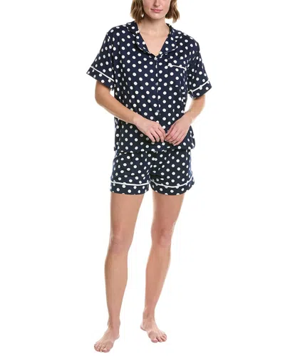 Anna Kay 2pc Dorothie Silk-blend Pajama Set In Blue