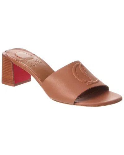 Christian Louboutin Womens Cuoio So Cl 55 Leather Heeled Mules In Brown