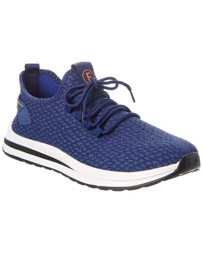 French Connection Shane Snake Embossed Knit Sneaker In Blue