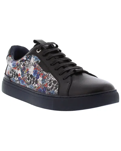 Robert Graham Alexander Leather Sneaker In Black