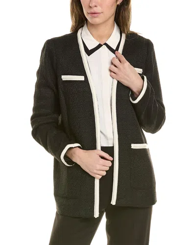 Anne Klein Kissing Front Cardigan In Black