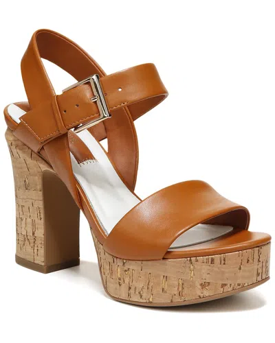 Franco Sarto Scarlett Leather Ankle Strap Sandal In Brown