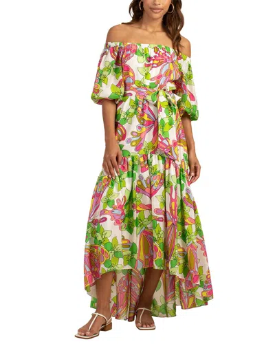 Trina Turk Eye Popping Silk Dress In Multi