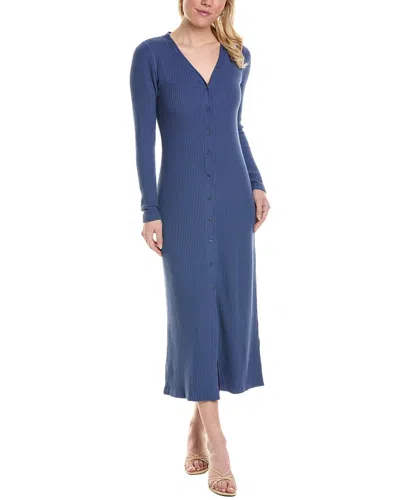 Stateside Luxe Thermal Cardigan Maxi Dress In Blue