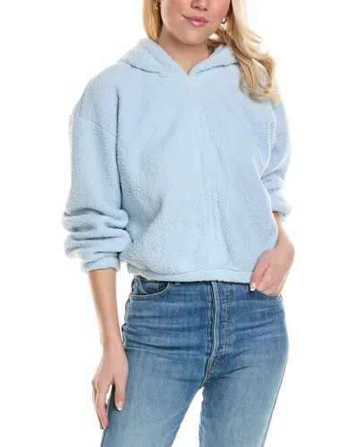 Stateside Double Face Sherpa Cinched Hoodie In Blue