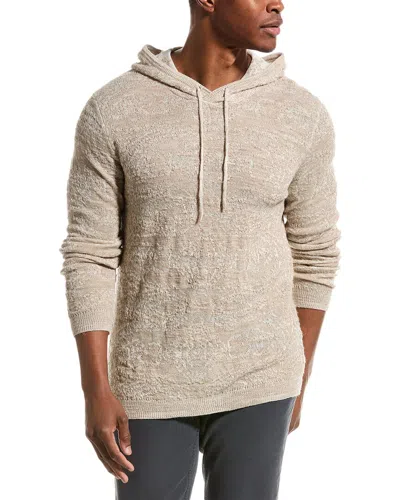 John Varvatos Suffolk Easy Fit Linen-blend Hoodie In Brown