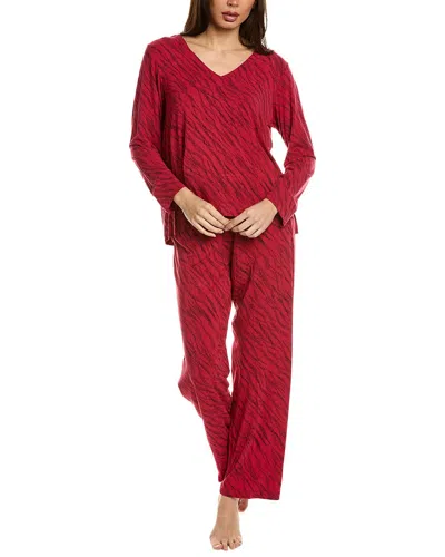 Donna Karan 2pc Top & Pant Set In Red