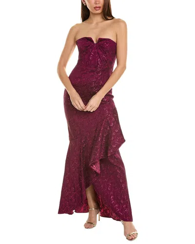 Theia Fit-and-flare Gown In Pink