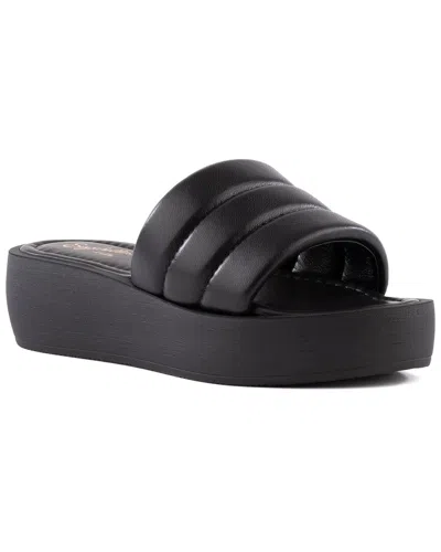 Seychelles Velour Leather Sandal In Black