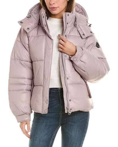 Noize Rumour Puffer Coat In Purple