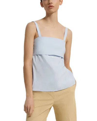 Theory Tie-back Linen-blend Top In Breeze