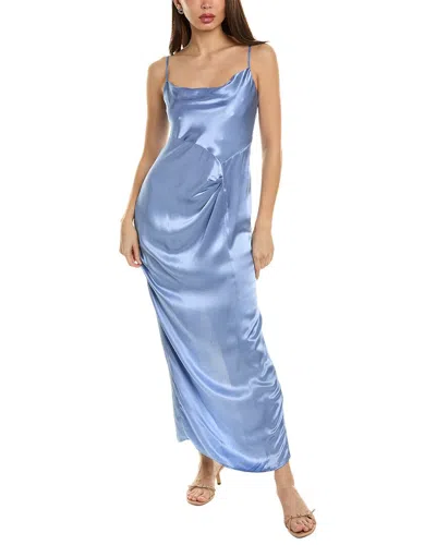 Suboo Millenia Cowl-neck Draped Maxi Dress In Metallic