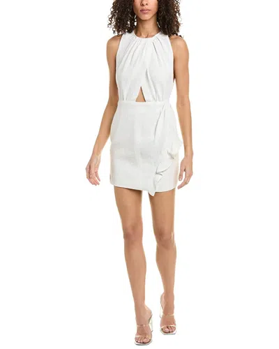 Iro Surplice Bodice Linen-blend Mini Dress In White