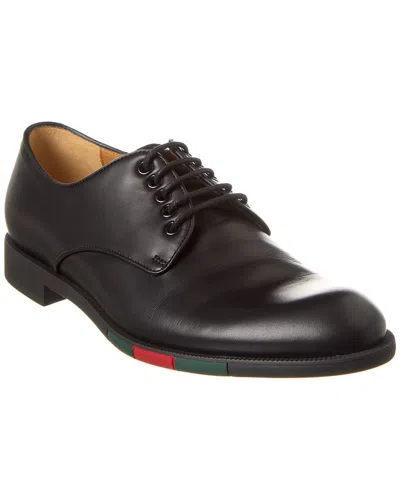 Gucci Web Leather Oxford In Black