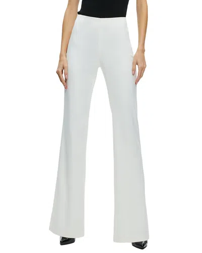 Alice And Olivia Alice + Olivia Lara Mr Side Stripe Slit Pant In White