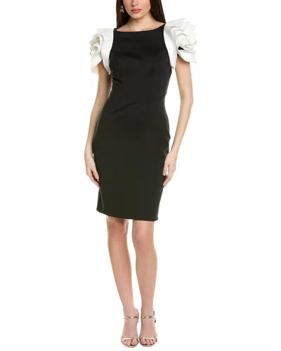 Rene Ruiz Rosette Cocktail Dress In Black