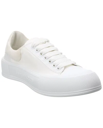 Alexander Mcqueen Deck Plimsoll Canvas Sneaker In White