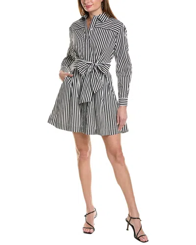 Toccin Austyn Tie Front Shirtdress In Black