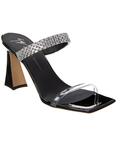 Giuseppe Zanotti Vanilla 85 Crystal-embellished Patent-leather Mules In Black