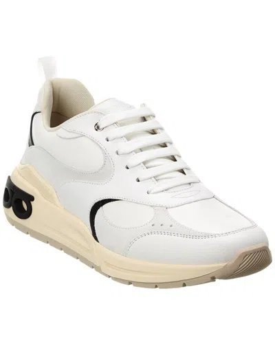 Ferragamo Leahter Sneakers In White