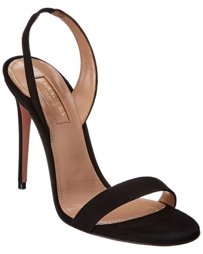 Aquazzura So Nude 105 Suede Sandals In Black