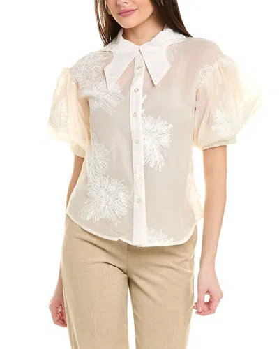 Gracia Embroidered Shirt In White