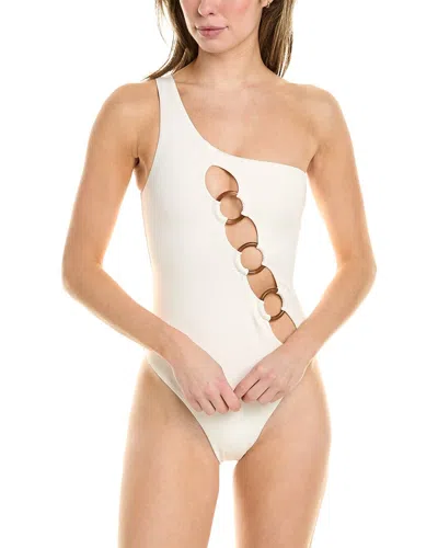 Weworewhat One Shoulder O-ring One Piece In White