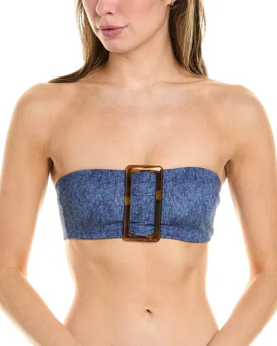 Weworewhat Buckle Bandeau Top In Blue