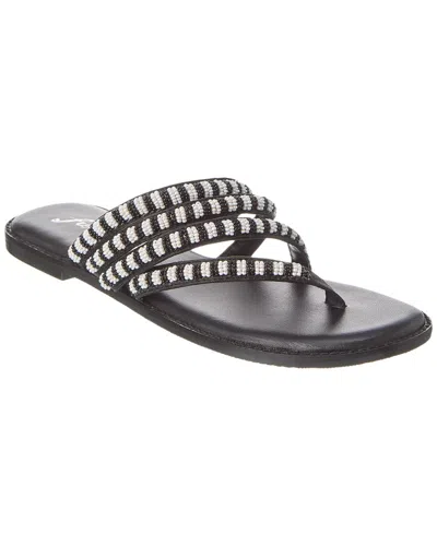 Free People Beatrice Beaded Leather Sandal In Black