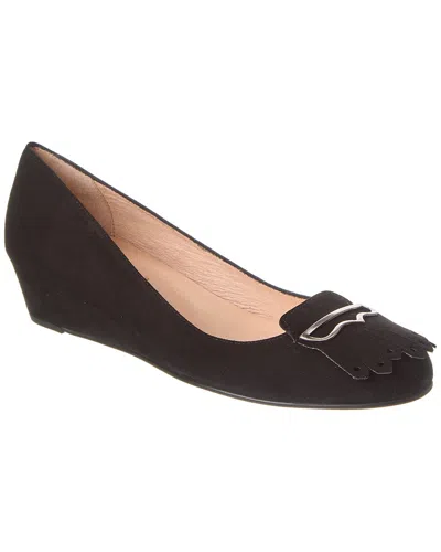 French Sole Evolve Suede Wedge Pump In Black