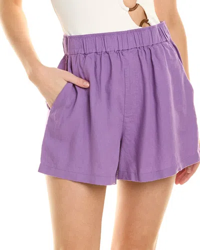 Weworewhat Elastic Linen-blend Short In Purple