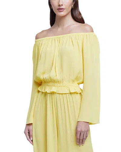 L Agence L'agence Callan Off Shoulder Top In Yellow