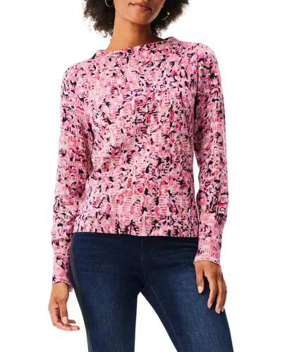 Nic + Zoe Nic+zoe Blurred Geo Print Sweater In Pink