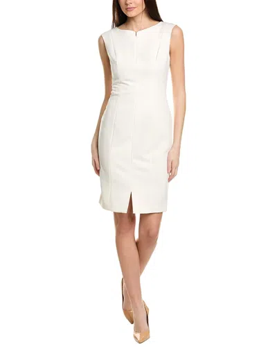 Anne Klein Split Front Sheath Dress In White