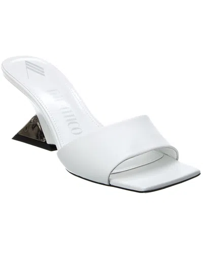 Attico The  Cheope Leather Mule In White