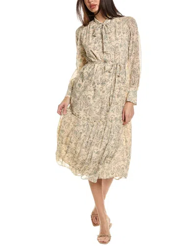 Joie Roussel Silk Midi Dress In Brown