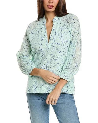 Joie Perci Printed Broderie Anglaise Cotton Top In Blue