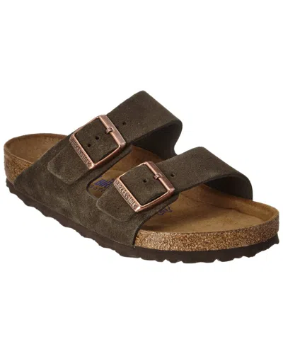 Birkenstock Arizona Soft Footbed Suede Leather Sandal In Brown