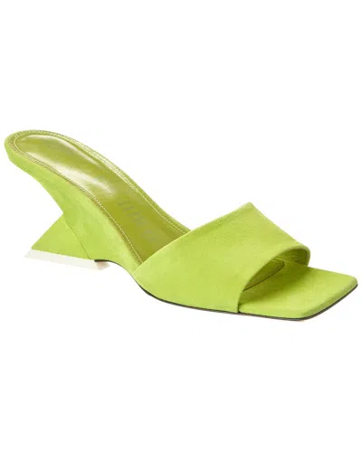 Attico Cheope 60mm Suede Mules In Green