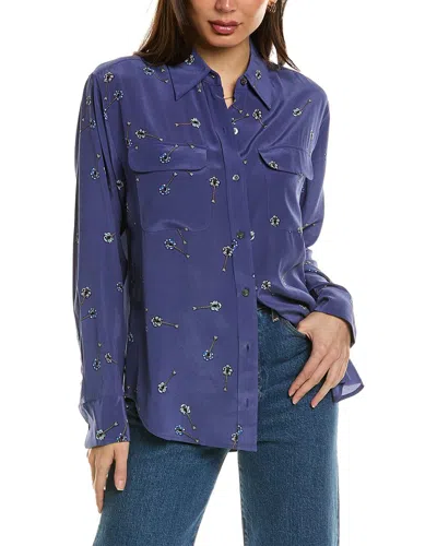 Equipment Slim Silk Signature Shirt In Blue