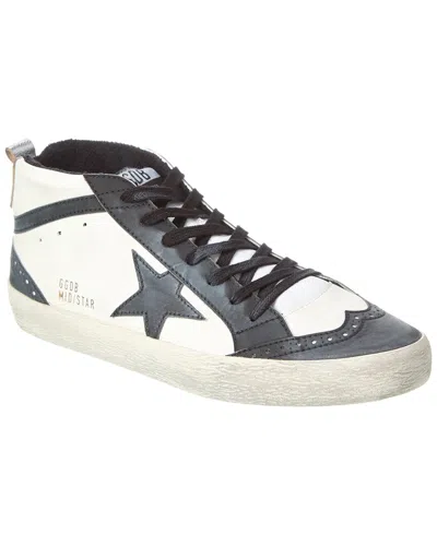 Golden Goose Mid Star Leather Trainer In White
