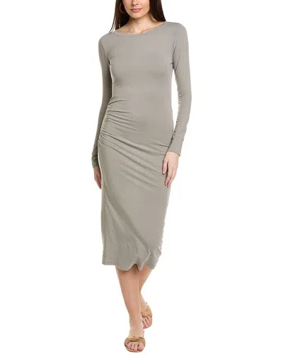 James Perse Column Midi Dress In Grey