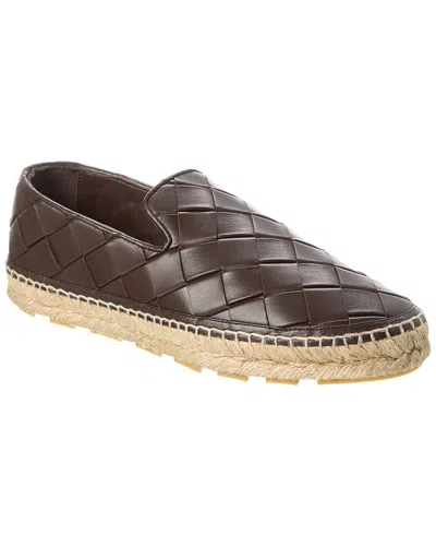 Bottega Veneta Sawyer Leather Espadrille In Brown