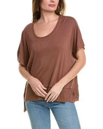 Project Social T Dalette Scoop Rib T-shirt In Brown