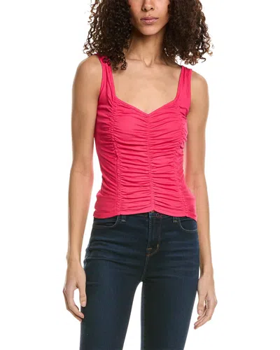 Project Social T Carilano Ruched Rib Tank In Pink