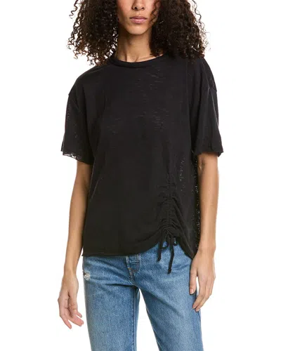 Project Social T Domenique Ruched Tie Textured T-shirt In Black