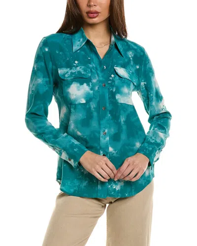 Equipment Slim Silk Signature Shirt In Blue