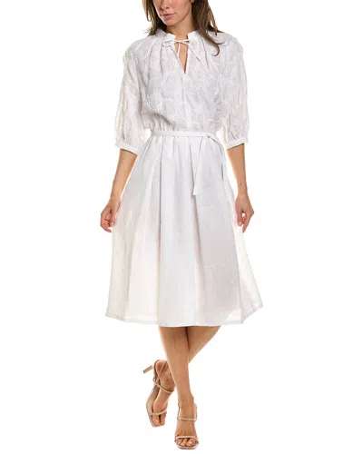 Piazza Sempione Linen-blend Dress In White