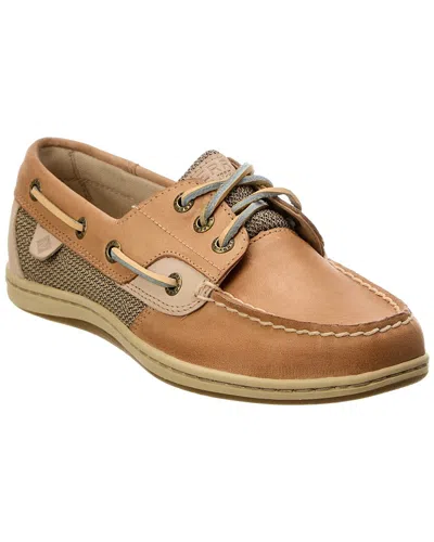 Sperry Songfish Linen & Leather Boat Shoe In Brown