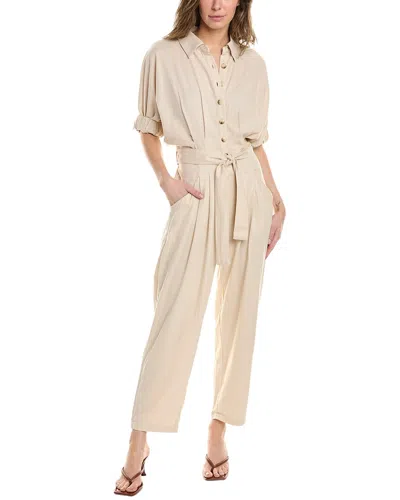 Blanknyc Linen-blend Jumpsuit In Beige